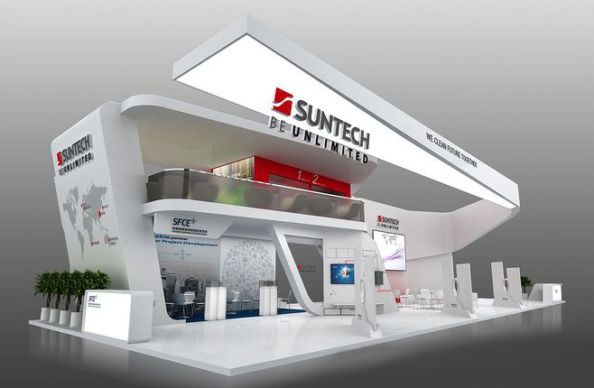 Japanese stand building design - Suntech - electronic exhibition decoration